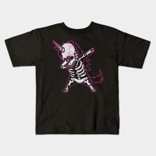 Dabbing Unicorn Skeleton Halloween Costume Men Women Gift Kids T-Shirt